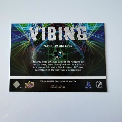 2025 Upper Deck Series 2 #VB-17 Yaroslav Askarov Vibing
