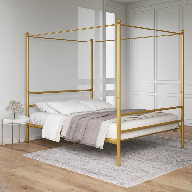 Bed, Full, Gold Metal