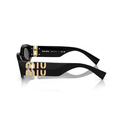Pre-owned Miu Miu Sunglasses Mu 11ws 1ab5s0 Black Gold Dark Grey Lens Women Authentic In Gray