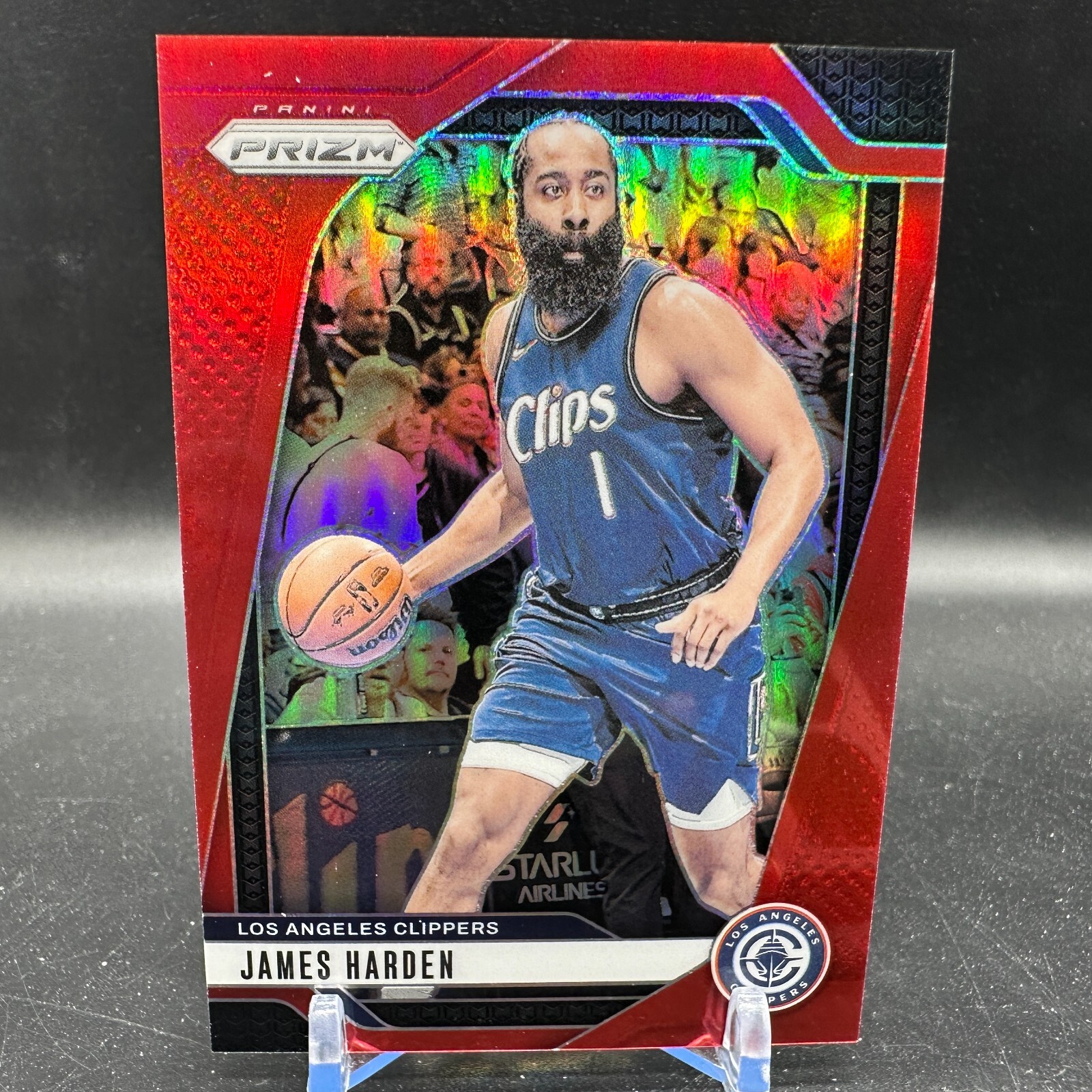 James Harden Red Prizm /299 2024-25 Panini Prizm #181 LA