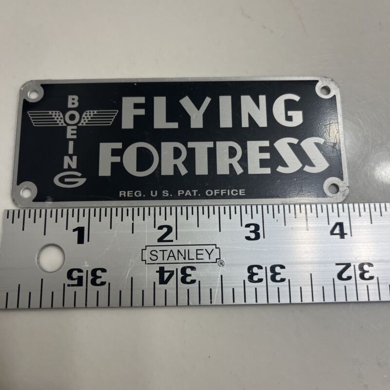 WWII Boeing B-17 Flying Fortress Bomber ID Plate Airplane plane Army air corps