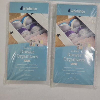 Lot of 2 Pack of 2 Drawer Organizers Size 12''x6''x3'' 11423-2AC2