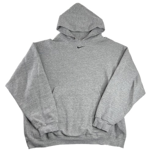 Vintage Nike Center Swoosh Hoodie Sweatshirt Travis Scott White Tag Gray  Size L