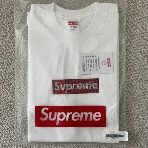 Supreme x Swarovski Crystal Box Logo Bogo Tee Shirt White Supreme x Swarovski Crystal Box Logo Bogo Tee Shirt White
