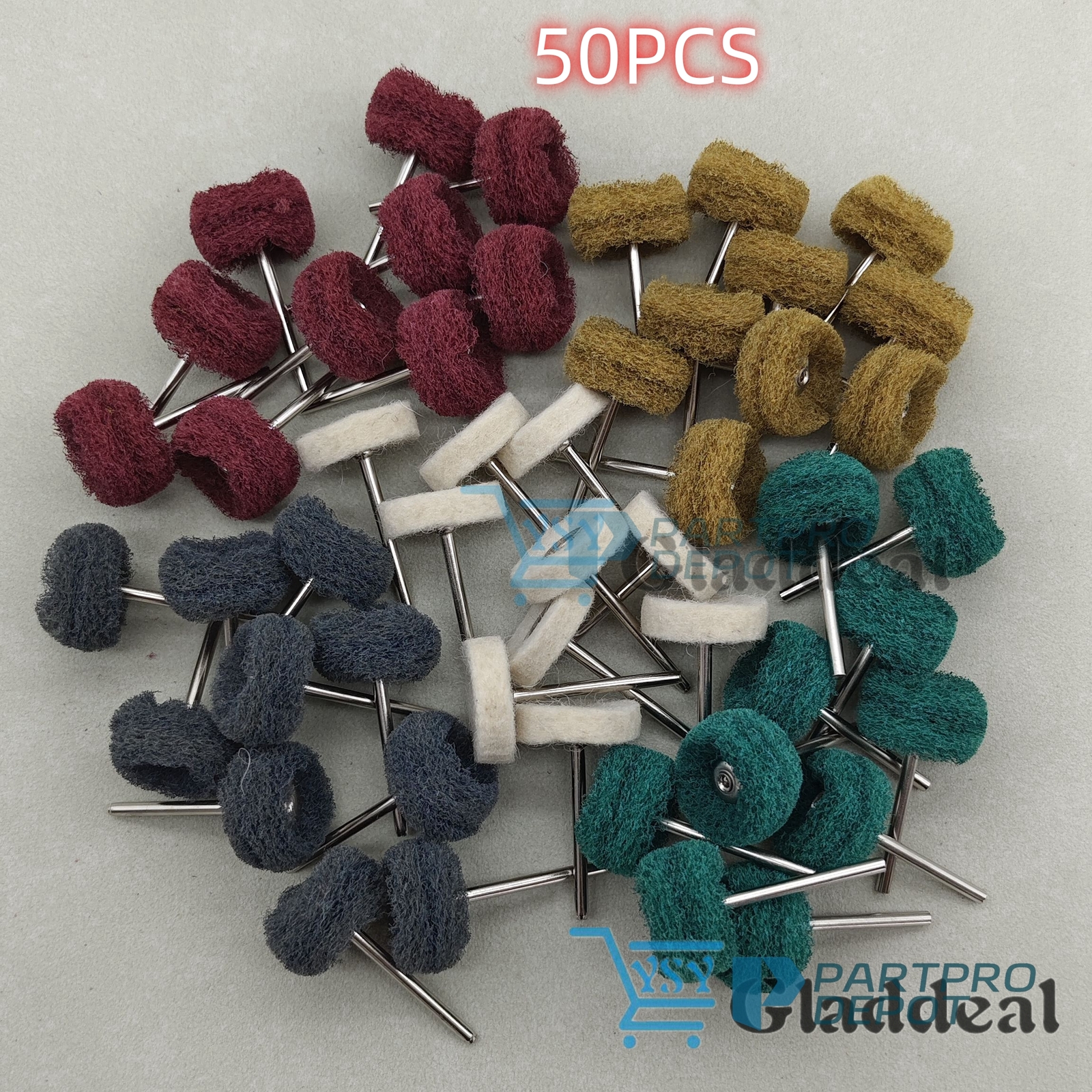 50-Metal Polishing Buffing Wheel Burr Kit Rotary Tool Accessories Set For Dremel
