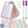 17 Pcs Multiplication Flashcards with Dry Erase Markers and Rings Math Educational Multiplication Flashcards Timetable Charts for 1st to 3rd Grades Fun Learning with Math Game