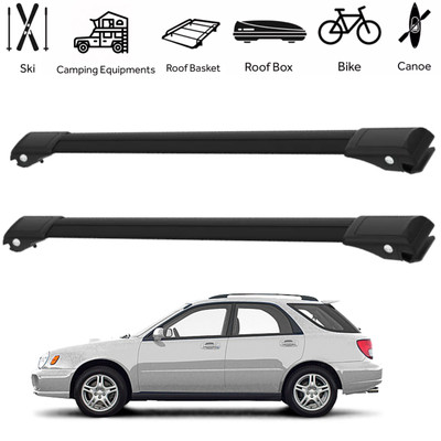 Pair of Roof Rack Cross Bar for Subaru Impreza Wagon Estate 2000-2007 Alu BLACK