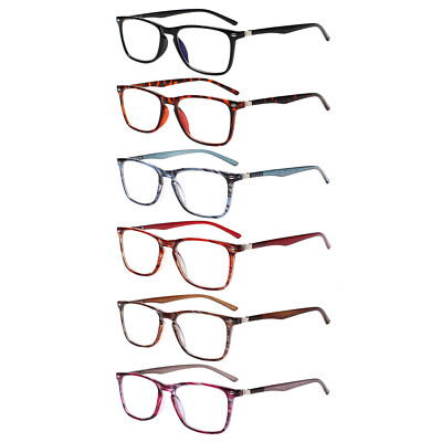 Kerecsen 6 Pack Trendy Reading Glasses Stylish Women Anti Eye Strain Readers
