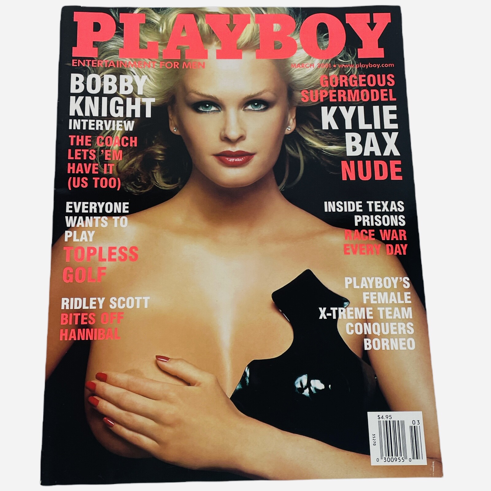 Kylie Bax Playboy Magazine March 2001 Centerfold Coach Bobby Knight VF NM