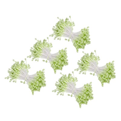 750Pcs 3mm Double Heads Flower Stamen Artificial Flower Stamen Pistil Green