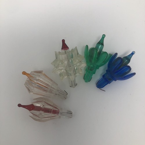 Vtg Christmas Light Reflector Starburst Clear Color Plastic Replacement Bulbs