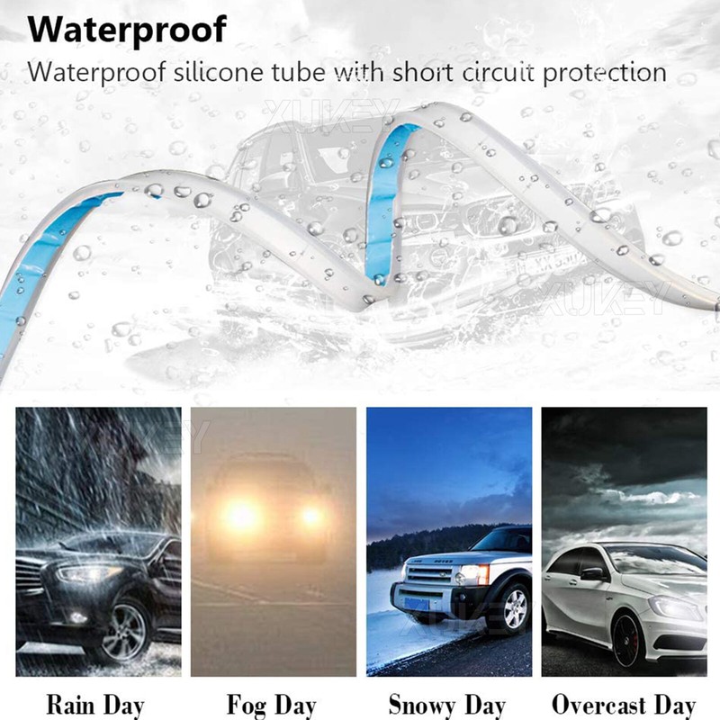 x2 18" Led Headlight Strip for Daytime Running Lights Turn Signal DRL Switchback