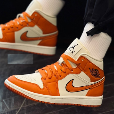 Nike Air Jordan 1 Mid SE Shoes Coconut Sport Spice DV1302-100 Women's Sizes NEW