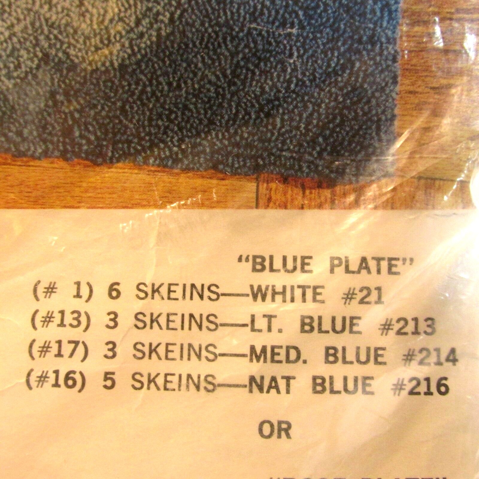 Aunt Lydias Punch Needle Rug Stamped Canvas  Blue Plate Pattern  24x36  Sealed