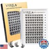 VYRILA Lash Clusters 8-16mm, False Eyelashes 96pcs, Cluster Eyelash Extensions Matte Black Soft, Diy Lash Extensions D Curl Natural Lash Clusters Faux Mink Lashes Wispy（Tide,96pcs,0.07,D,8-16MIX)
