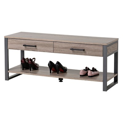 Homestar 2 Drawer and 1 Shelf 47 in. Backless Entryway Bench