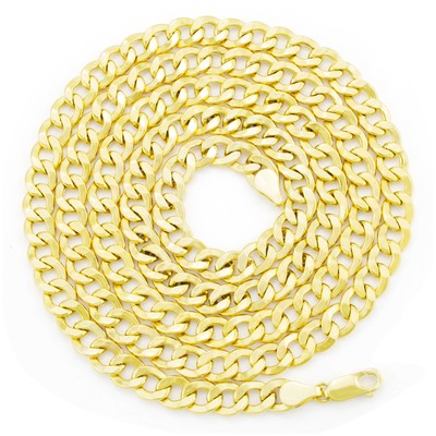 Pre-owned Nuragold 10k Yellow Gold 6.5mm Cuban Link Curb Chain Bracelet Mens Womens 7.5"