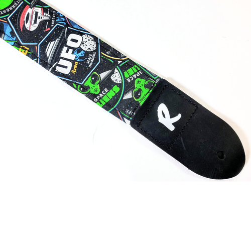 - Alien Comic Book Guitar Straps - Flying Saucer