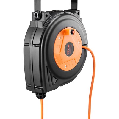 VEVOR Retractable Extension Cord Reel 30 FT 16AWG/3C SJTOW Power Cord ETL Listed