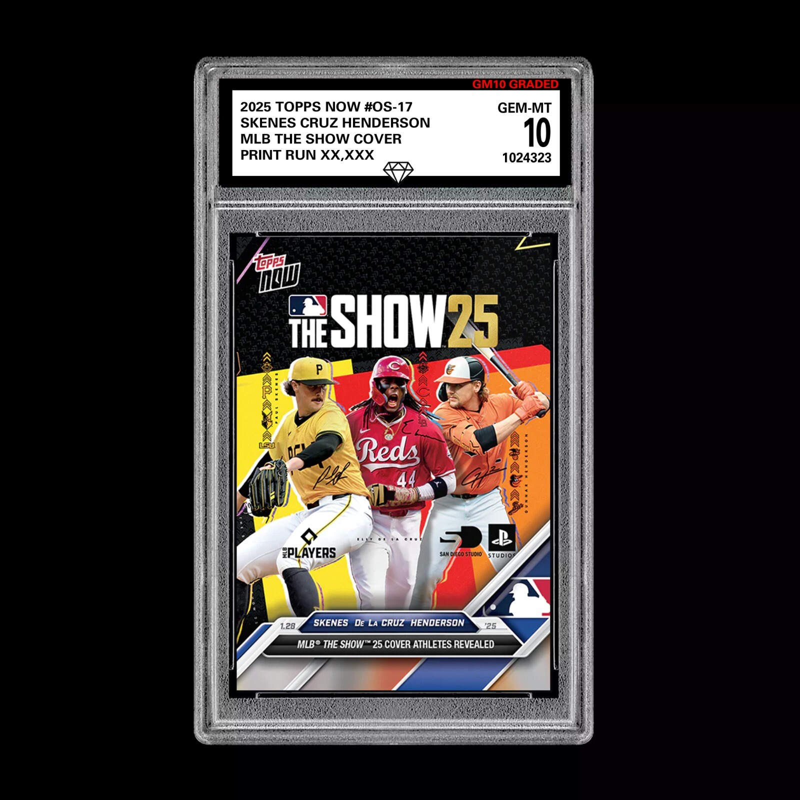 GRADED 10 Skenes Cruz Henderson 2025 Topps Now MLB The Show