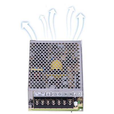 BERM Switching Power Supply Dual Output DC 5V/4A 12V/3A Input Voltage Spares YSE