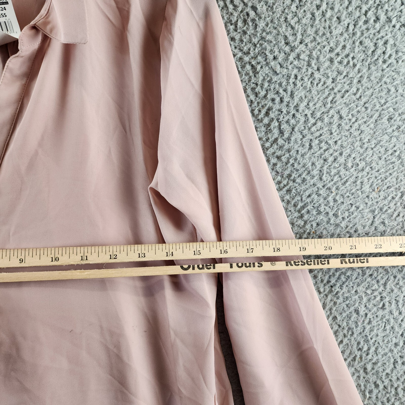 Milano Collared Henley Blouse Women's Medium Mauve Solid Long Sleeve Pullover - Picture 8 of 17