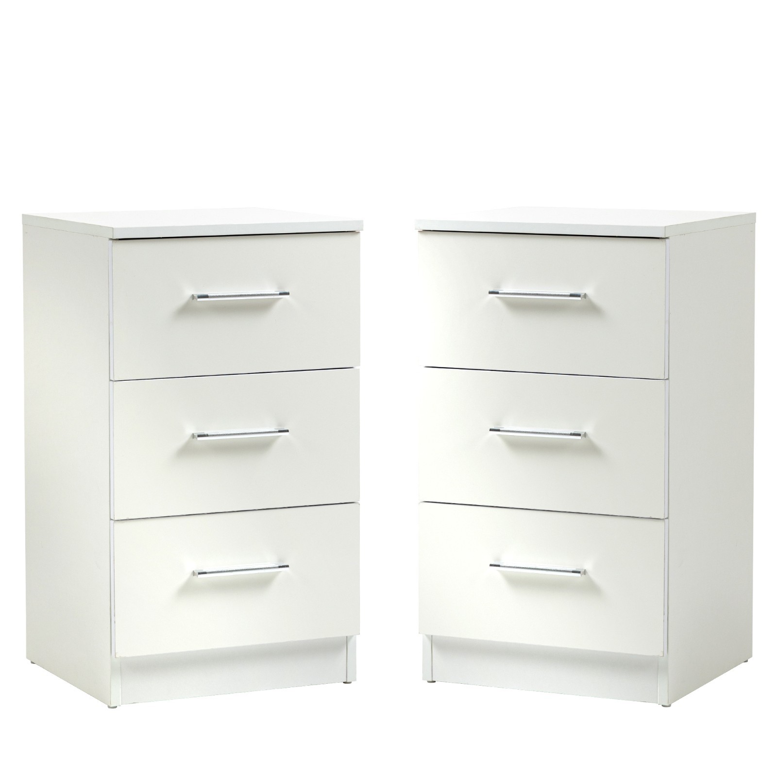 GIHAUVIA® Nachtschrank Beistelltisch Schrank mit 3 Schubladen Anrichte 2er Set