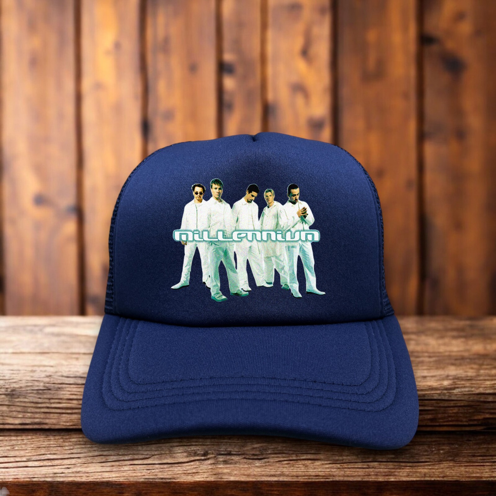 Backstreet Boys Mens Trucker Hat Navy Snapback Retro