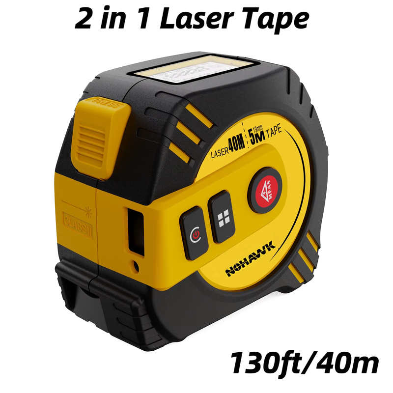 Laser Tape Measure High Precision 2 in 1 Laser Rangefinder 5M Tape Measure Ruler
