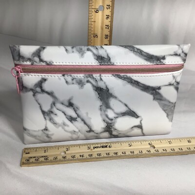 Woman s IPSY Makeup Cosmetic Bag White Marble