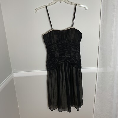 NEW MANOUKIAN Black Strapless GEOMETRIC COCKTAIL DRESS SIZE S NWT