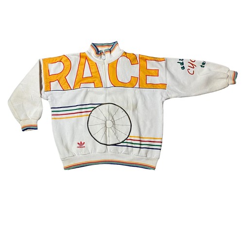 VTG 70s 80s Adidas Cycle Team Quarter Zip Sweatshirt Sz S