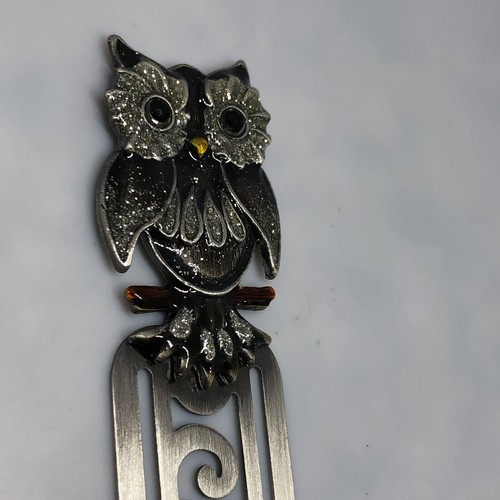 VIntage Antique Metal Owl Bookmark 4 3/8 Inches Estate Find