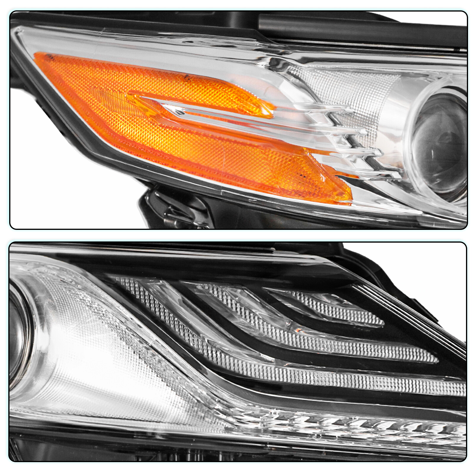 Driver & Passenger Side For 2018-2020 Toyota Camry XLE XSE Headlight W/LED DRL