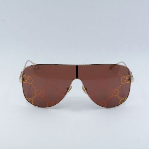 Pre-owned Gucci Gg1436s 003 Rose Gold/light Red With Gg Pattern 99-1-135 Sunglasses New...