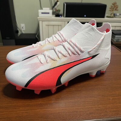 PUMA Ultra Pro FG AG Breakthrough Pack Soccer Cleats White Fire Men's Pick Size