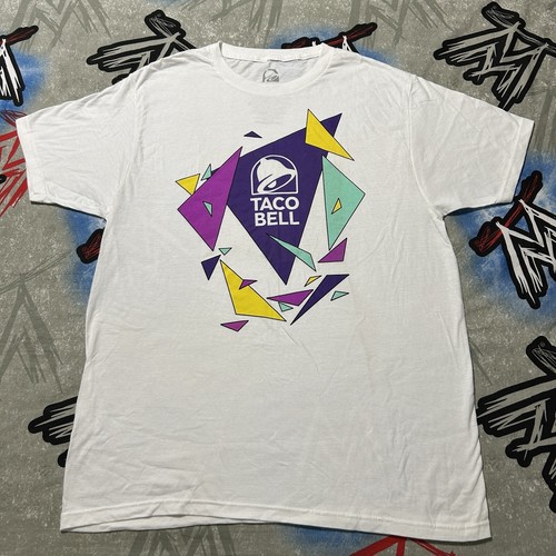 【90s】TacoBell 企業系 Tシャツ Taco Bell Tshirt Adult 2XL White Retro 90s Logo Vintage