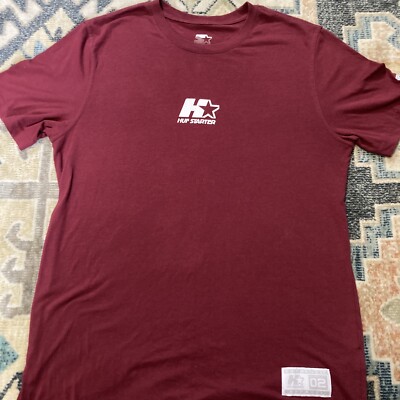 Huf x Starter Black Label Shirt Sleeve T-Shirt Burgundy Men's Size Medium