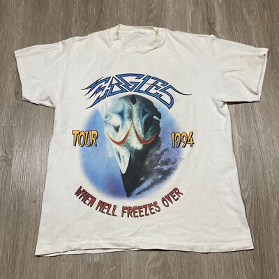Vintage 90s Eagles T Shirt L When Hell Freezes Over Concert Band 