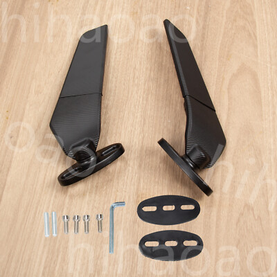 Stealth Rearview Side Wing Swivel Mirrors for Kawasaki Yamaha Ninja ZX6R ZX636