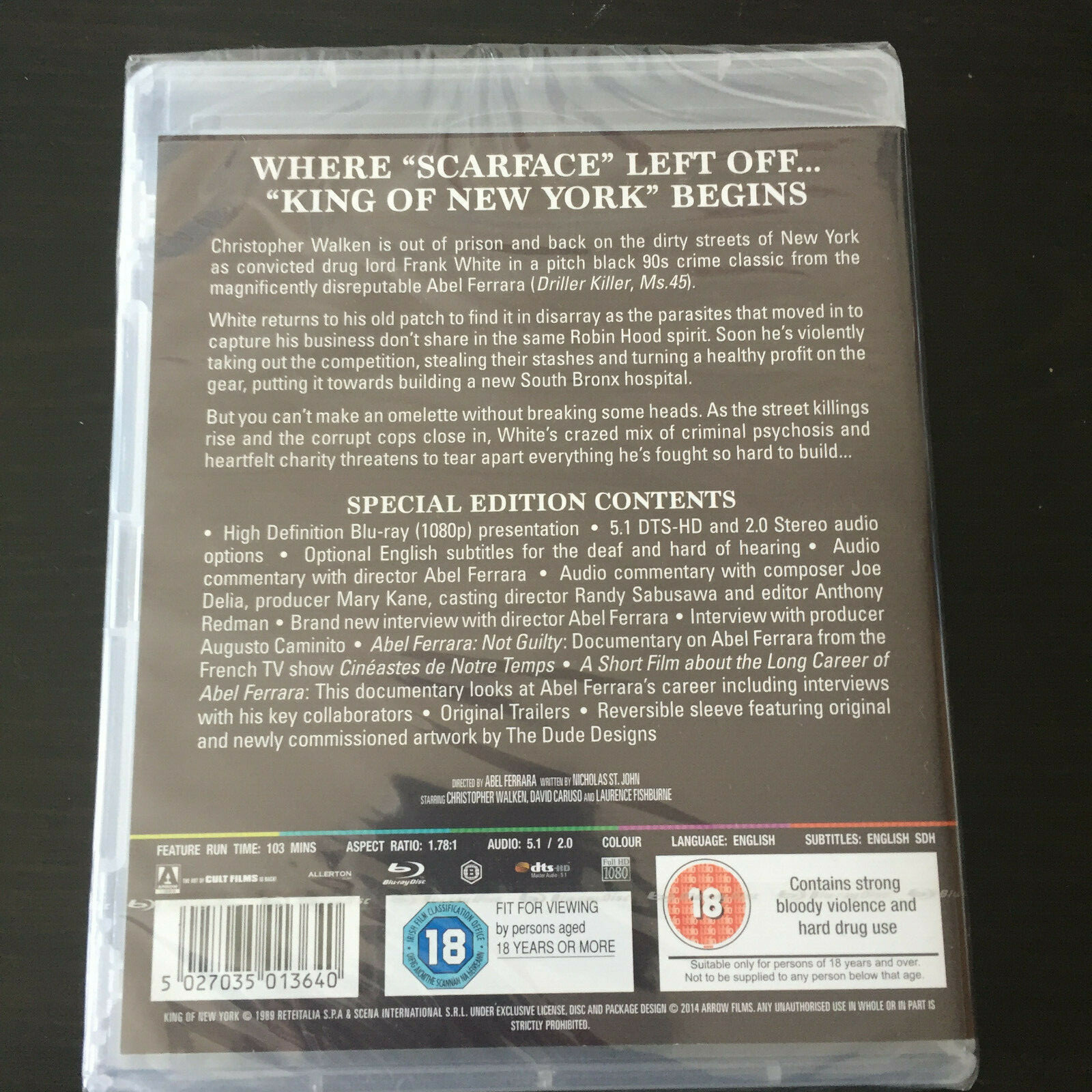 King Of New York - Arrow BluRay - Christopher Walken OVP