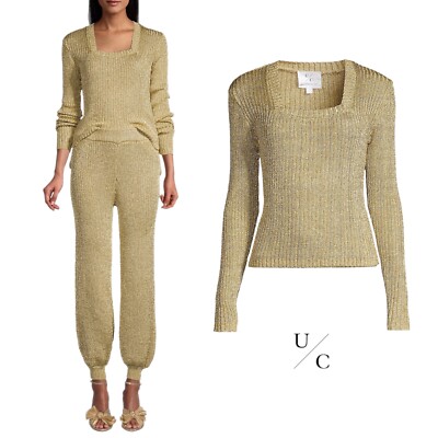 NEW Undra Celeste Tracy Metallic Knit Sweater Size Small