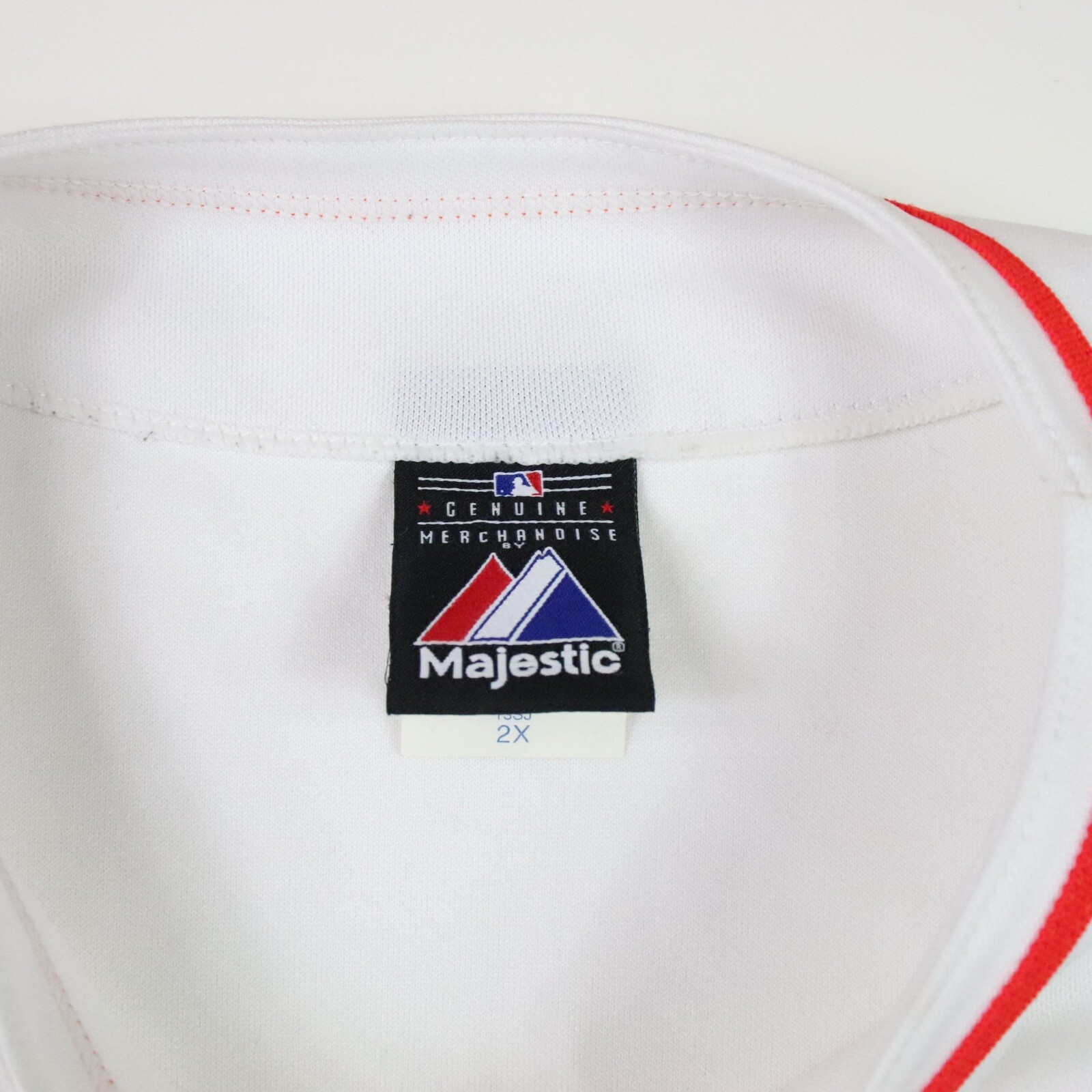 Miami Marlins Majestic Major League Baseball Jersey 2X White Logo Blank Button
