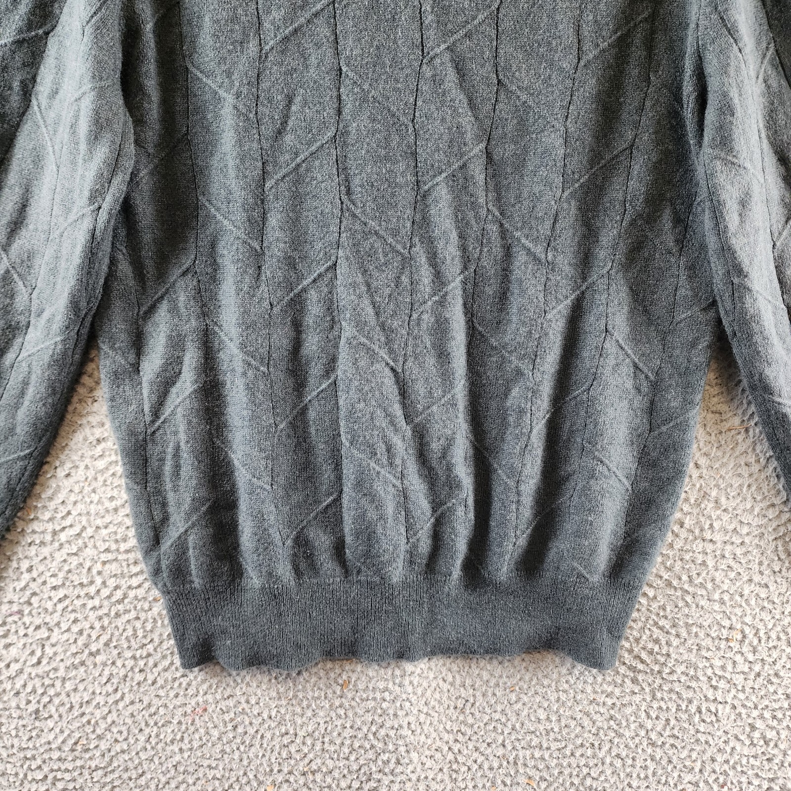 The Men's Store Bloomingdales Cashmere Novelty Stitch Sweater Mens S Slate Green - Picture 12 of 13