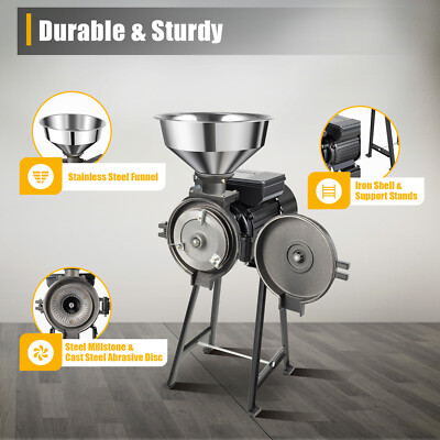 Commercial Heavy Duty 2200W Electric Grain Mill Grinder Feed Pulverizer Machine