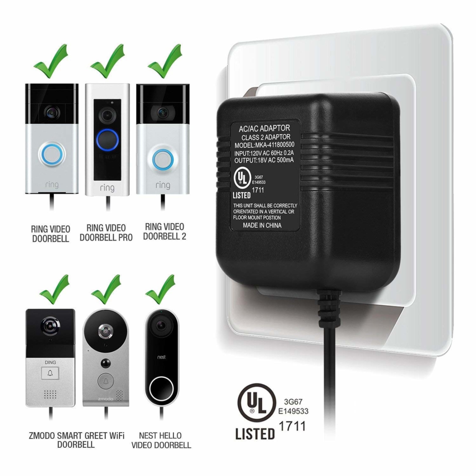 ring 2 doorbell power supply