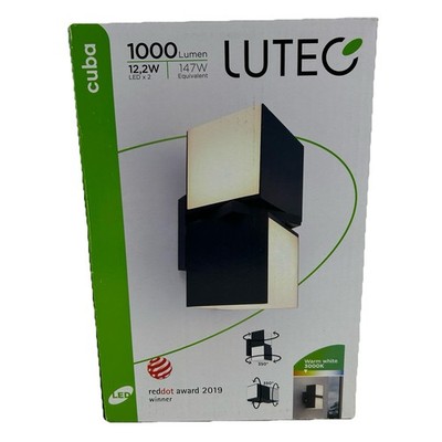 Lutec Cuba IP54 Twin LED 23w Wall Light Anthracite Grey Brand New in Box