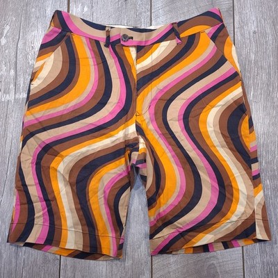 Loudmouth Golf Shorts Mens 34 Multicolor Psychedelic Swirl Retro Pattern