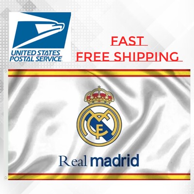 Real Madrid Soccer Flag 3 X 5ft, Real Madrid Banner. U.S Seller