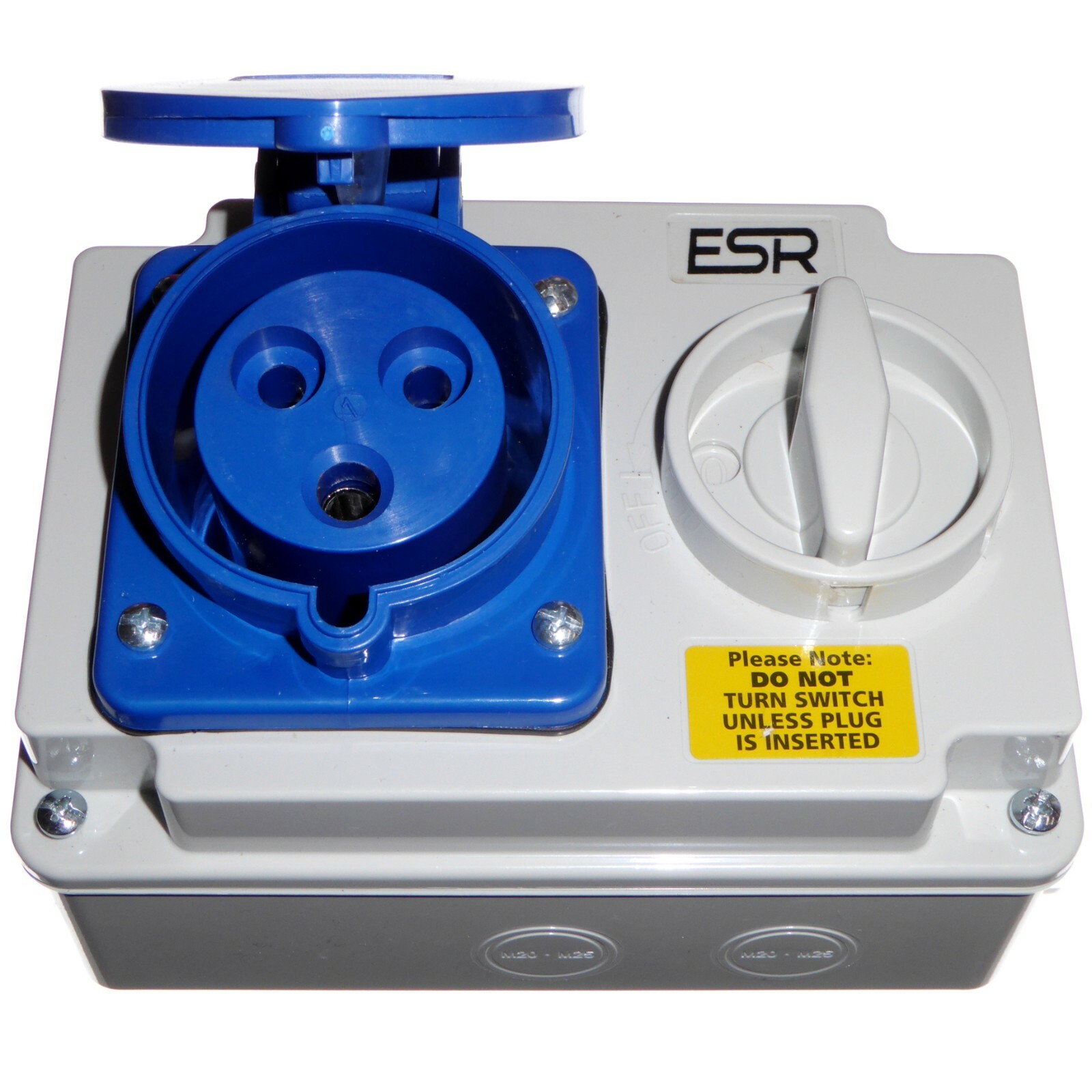 32 Amp 3 Pin Plug and Interlocked Socket Weatherproof 230V 32A IP44 2P+E Blue Grelly UK